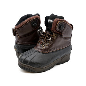 Pro Line Womens 7 Snow Boots Brown Leather Thinsulate Waterproof Lace Up